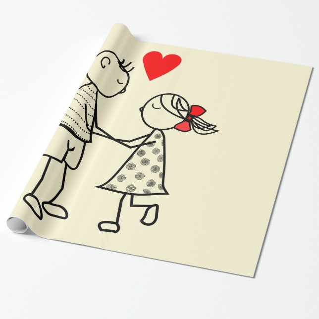 Regalo Papel de envolvimiento de pareja de cortar (Desenrollado)