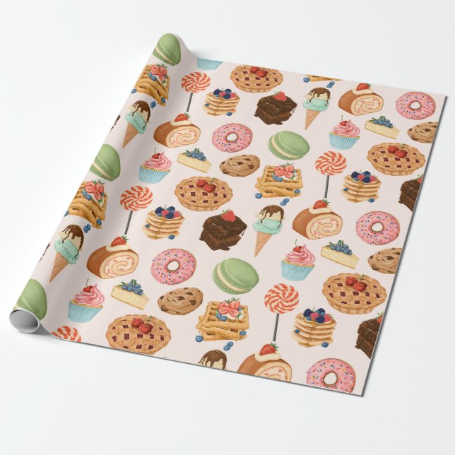 Regalo Papel de envolvimiento de pastas (Desenrollado)