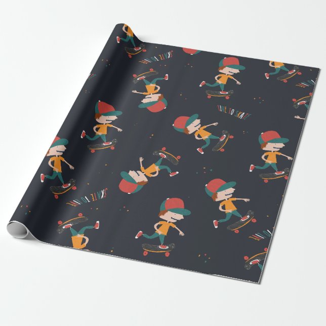 Regalo Papel de envolvimiento de patinaje (Desenrollado)