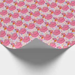 Regalo Papel de envolvimiento de pato rosado