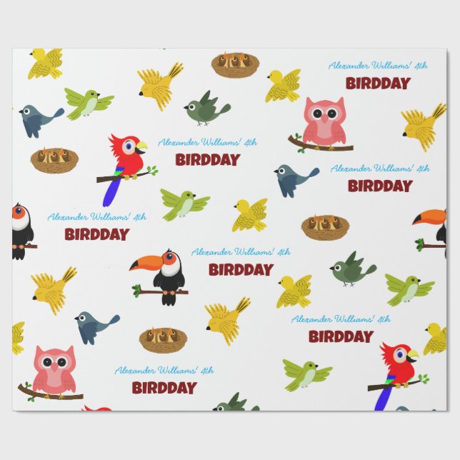 Regalo Papel de envolvimiento de patrón de cumpleaños de  (Superficie plana)