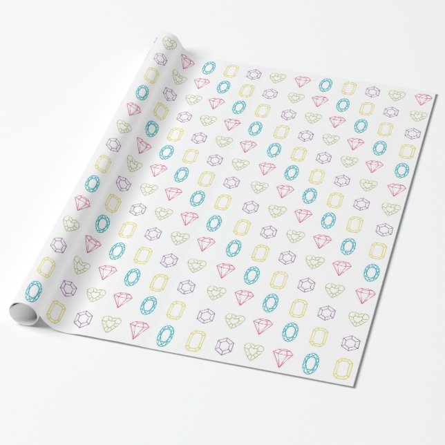 Regalo Papel de envolvimiento de patrón de diamantes colo (Desenrollado)
