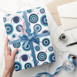 Regalo Papel de envolvimiento de patrón de ojos malvados 