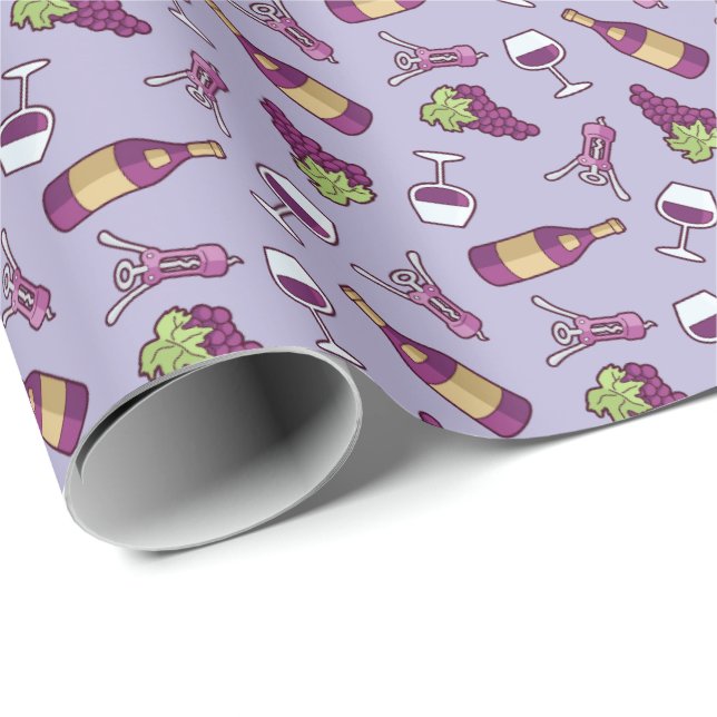 Regalo Papel de envolvimiento de patrón de vino rojo (Esquina del rollo)