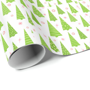 Regalo Papel de envolvimiento de patrones de árboles de N