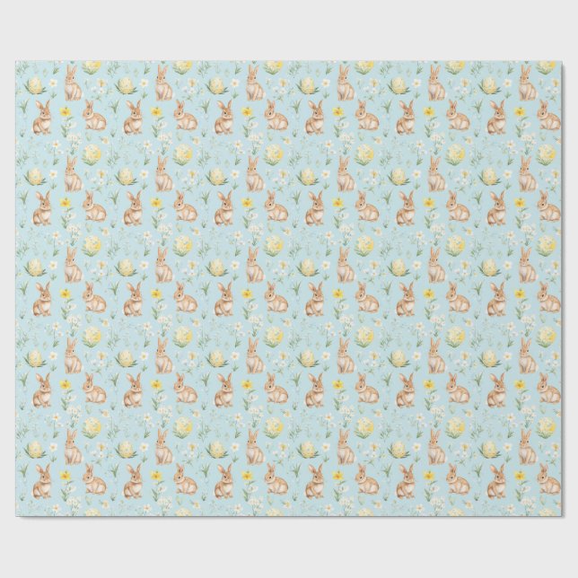 Regalo Papel de envolvimiento de patrones de conejo y flo (Superficie plana)