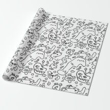 Papel de envolvimiento de patrones de doodle en bl