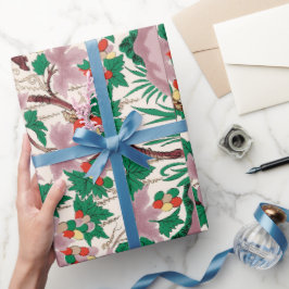 Regalo Papel de envolvimiento de patrones florales rosado