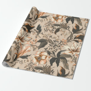 Regalo Papel de envolvimiento de patrones florales vintag