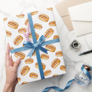 Regalo Papel de envolvimiento de perro caliente acuarela 