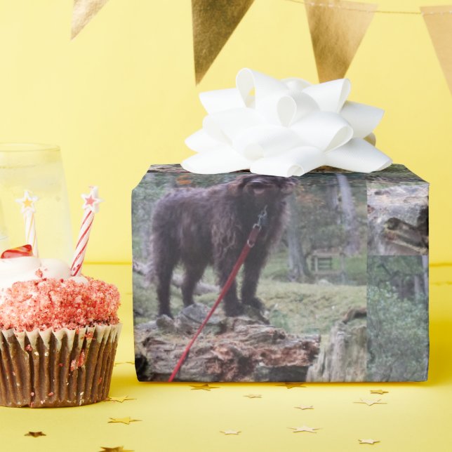 Regalo Papel de envolvimiento de perro personalizado (Fiesta de cumpleaños )