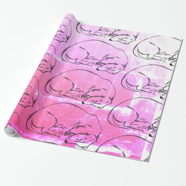 Regalo Papel de envolvimiento de perros Dachshund durmien (Desenrollado)