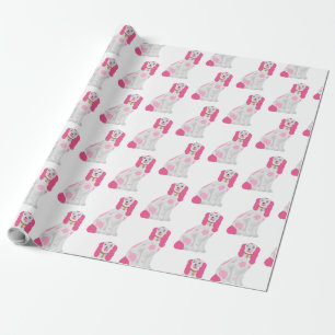 Regalo Papel de envolvimiento de perros de Pink Staffords