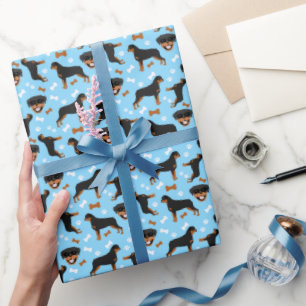 Regalo Papel de envolvimiento de perros rotativo rottweil