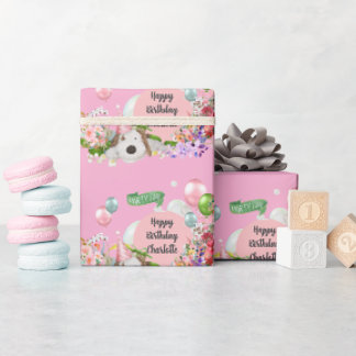 Regalo Papel de envolvimiento de Personalizable rosado de