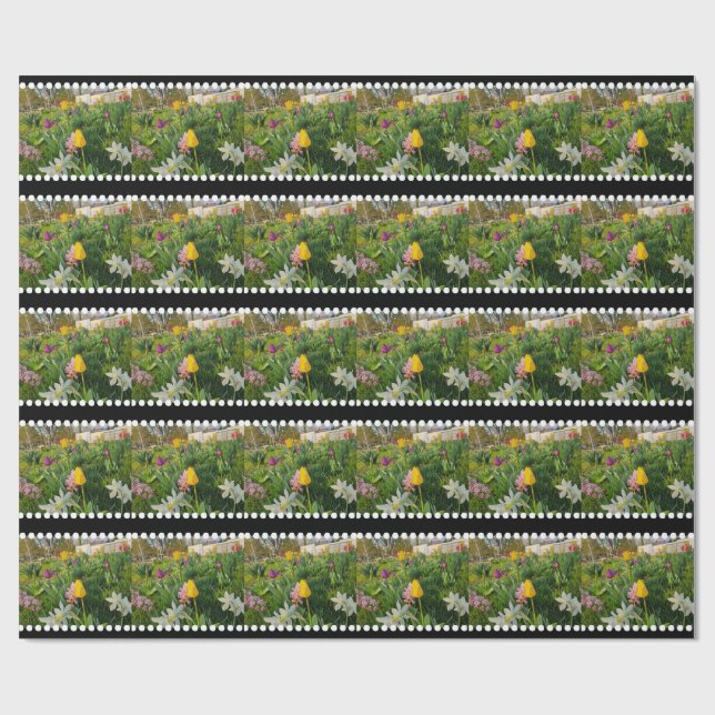 Regalo Papel de envolvimiento de Personalizado floral (Superficie plana)