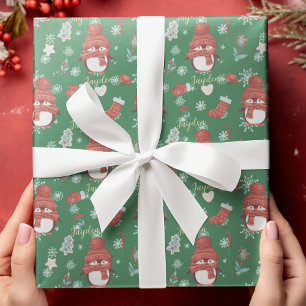Regalo Papel de envolvimiento de Personalizado pingüino d