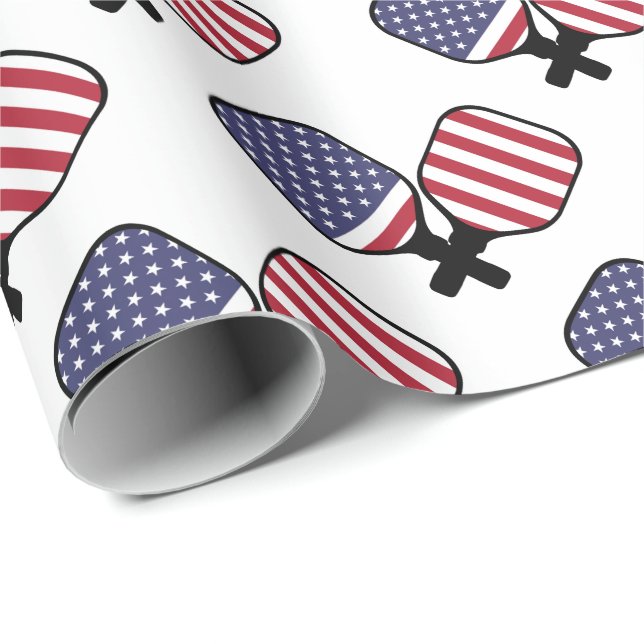 Regalo Papel de envolvimiento de pickleball americano (Esquina del rollo)