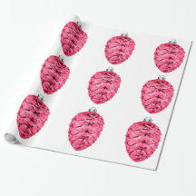 Papel de envolvimiento de pineconas rosadas