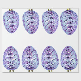 Regalo Papel de envolvimiento de pineconas violetas