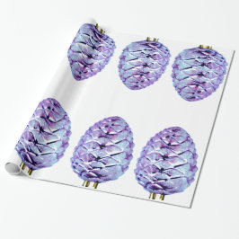 Regalo Papel de envolvimiento de pineconas violetas