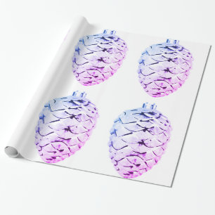 Regalo Papel de envolvimiento de pineconas violetas rosad