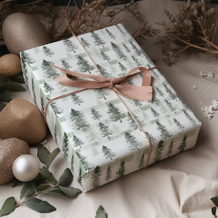Regalo Papel de envolvimiento de pinos de color verde sab