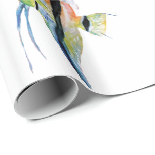 Regalo Papel de envolvimiento de pintura azul Naranja tro