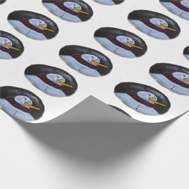 Regalo Papel de envolvimiento de pintura mate de Snowman (Esquina)