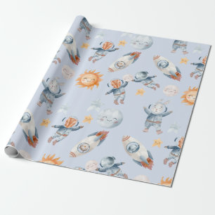 Regalo Papel de envolvimiento de planetas de animales ast