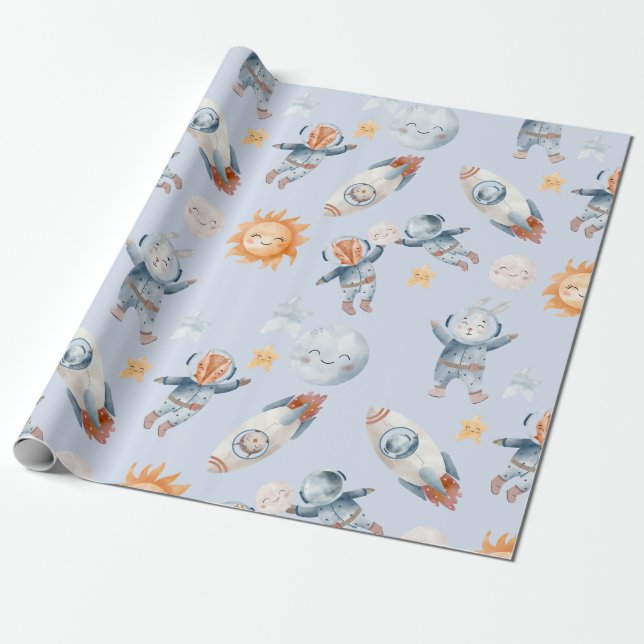 Regalo Papel de envolvimiento de planetas de animales ast (Desenrollado)