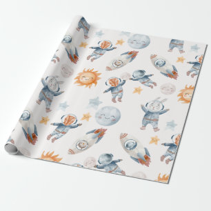 Regalo Papel de envolvimiento de planetas de animales ast