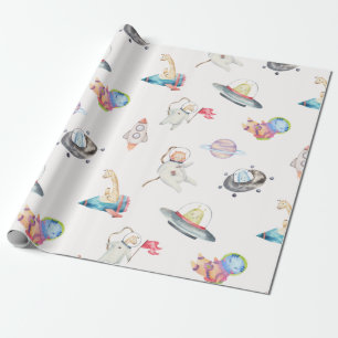 Regalo Papel de envolvimiento de planetas de astronauta e