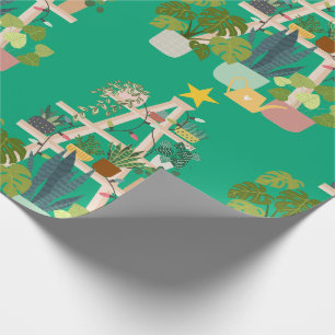 Regalo Papel de envolvimiento de plantas para navidades