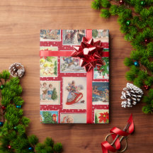 Papel de envolvimiento de postales de navidad de c