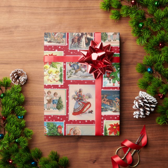 Regalo Papel de envolvimiento de postales de navidad de c (Regalo de vacaciones)
