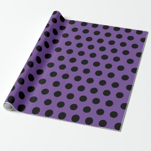 Regalo Papel de envolvimiento de puntos de polka negro y