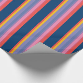 Regalo Papel de envolvimiento de rayas azules, rosadas, a