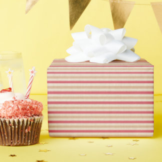 Regalo Papel de envolvimiento de rayas rojas y beiges