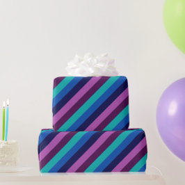 Regalo Papel de envolvimiento de rayas Verde azuladas mor