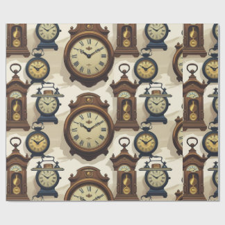 Regalo Papel de envolvimiento de reloj de papel de época