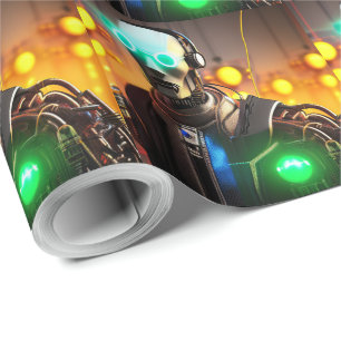 Regalo Papel de envolvimiento de Robot 2 mate