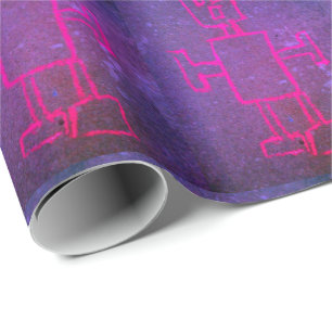 Regalo Papel de envolvimiento de robots rosados y morados