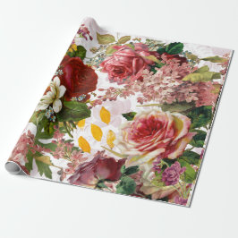Regalo Papel de envolvimiento de Rosa floral vintage
