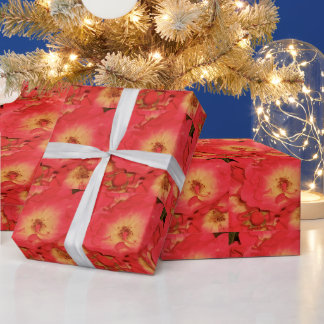 Regalo Papel de envolvimiento de rosas rojas de verano