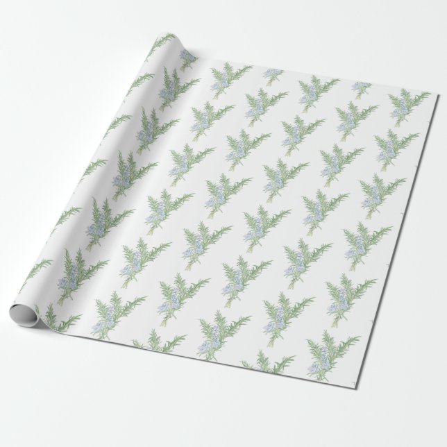 Regalo Papel de envolvimiento de Rosemary con flores (Desenrollado)