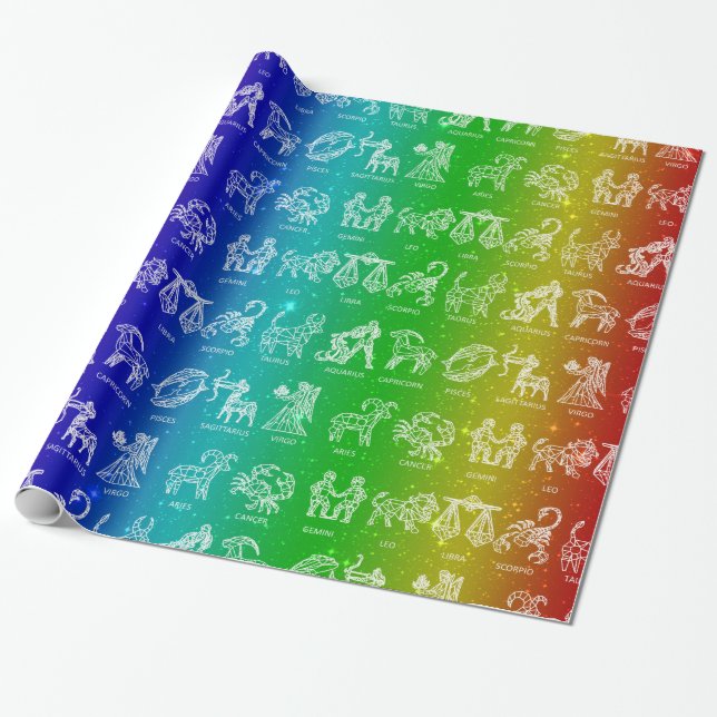 Regalo Papel de envolvimiento de Rótulo zodiaco (Fundido  (Desenrollado)