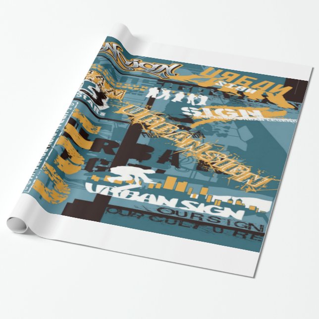 Regalo Papel de envolvimiento de Rótulos urbanos (Desenrollado)
