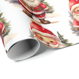 Regalo Papel de envolvimiento de Santa Claus vintage - Bl