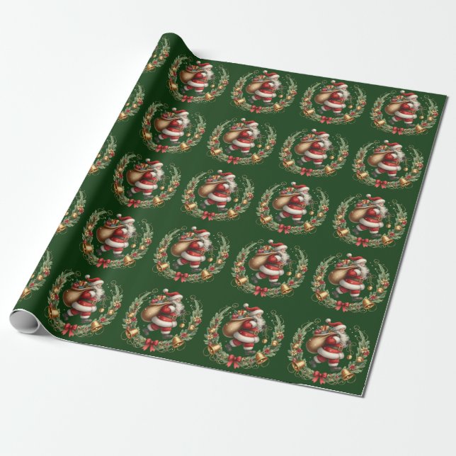 Regalo Papel de envolvimiento de Santa Vieja (Desenrollado)